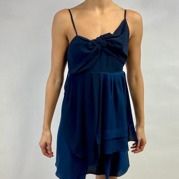 MM Couture Navy Two-Tone Spaghetti Strap Cocktail Dress, Small - Picture 11 of 15